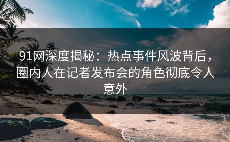 91网深度揭秘：热点事件风波背后，圈内人在记者发布会的角色彻底令人意外